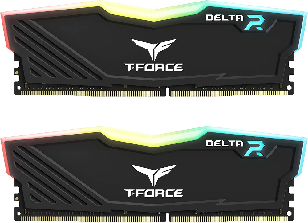 ذاكرة RAM للالعاب من تيم جروب تي فورس دلتا RGB DDR4، سعة 32GB(2×16GB) 3200MHz، (PC4-25600) سي ال16، لون اسود TF3D432G3200HC16FDC01